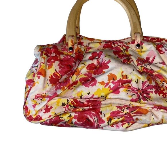 Vintage 90s Y2K barbiecore girly floral handbag handle top bag pink flowers - Picture 3 of 4